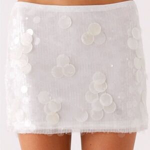 Peppermayo White Sequin Skirt